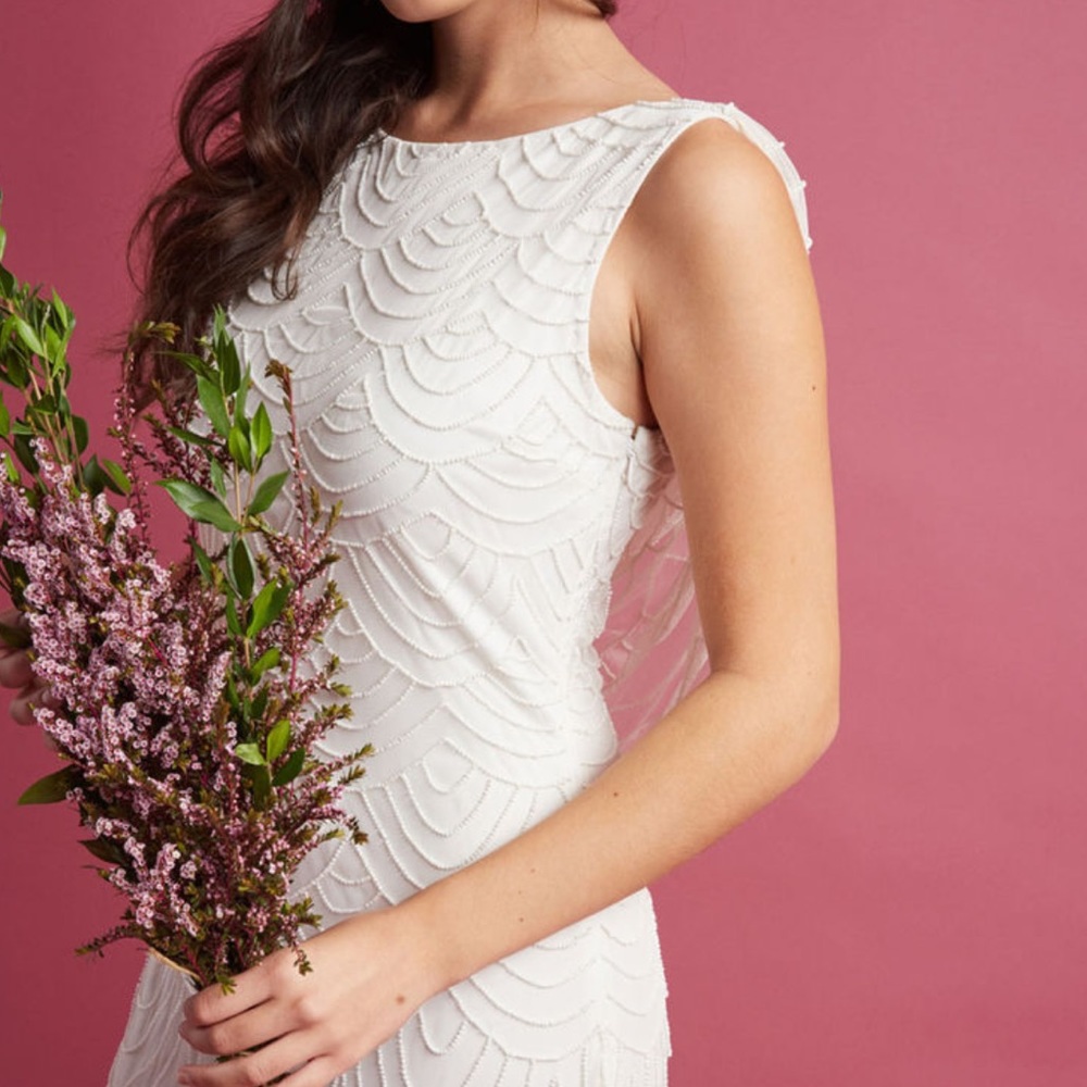 ModCloth beaded maxi wedding dress NWOT